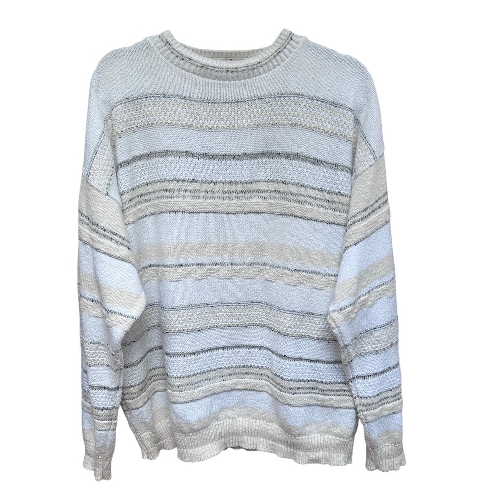 Vintage Tony Lambert Mens XL Striped Knit Sweater Made in USA.‎
